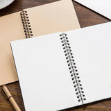 STONEGO Soft Cover Spiral Notebook Natural Environmentally Blank Sketch Book Pad Notepad Unlined Kraft Paper Cover