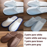 5 Pairs Disposable Slippers Hotel Travel Slipper Sanitary Party Home Guest Use Men Women Unisex Closed Toe Shoes Salon Homestay