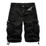 Casual Shorts Men Summer Military Mens Cargo Shorts Fanshion Multi Pocket Cargo Shorts Men Cotton Solid Knee Length Straight
