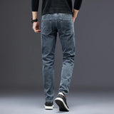 men's slim jeans 2024 autumn new men's casual straight fall stretch denim trousers Fashion Slim Grey Men's Jeans