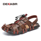 DEKABR Summer Men's Sandals Beach Shoes Summer Leisure Beach Roman Men Outdoor Sandals High Quality Soft Bottom Sandals Slippers