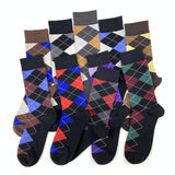 Brand Men's Socks Soft and breathable High Quality Cotton black Classic pattern Happy Gentleman Plus Size Mens dress Socks