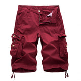 Casual Shorts Men Summer Military Mens Cargo Shorts Fanshion Multi Pocket Cargo Shorts Men Cotton Solid Knee Length Straight