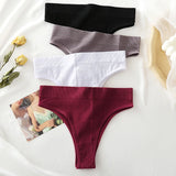 3PCS/Set Women's Cotton Panties Seamless High Waisted Thongs Comfortable Sexy Female Underpants Panties Briefs Intimates S-XL