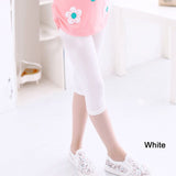 3-10years Girls Knee Length Kid Fifth Pants Candy Color Children Cropped Clothing Spring-Summer All-matches Bottoms Leggings