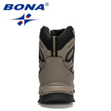 BONA 2022 New Designers Brand Action Leather Winter Shoes Men High Top Plush Non-Slip Snow Boots Man Warm Ankle Boots Mansculino