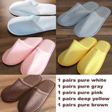 5 Pairs Disposable Slippers Hotel Travel Slipper Sanitary Party Home Guest Use Men Women Unisex Closed Toe Shoes Salon Homestay