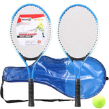 Set of 2 Teenager's Tennis Racket for Children Youth Beginners Training Nylon Network Cable Whth Free A Stretchless Tennis Ball