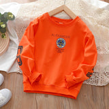 Spring Kids Boys White Sweatshirts Cotton Long Sleeve Letter Print Pullover Tops for Teenagers Fashion Children Tracksuits 8 Yrs