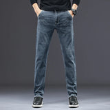 men's slim jeans 2024 autumn new men's casual straight fall stretch denim trousers Fashion Slim Grey Men's Jeans