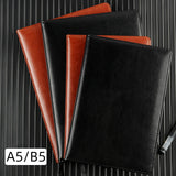 A5/B5 Leather Business Notebook  2Colors 80Pages  Journal Agenda Organizer Student Stationery Supplies