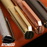 STONEGO Metal Ballpoint Pen, Retractable Signature Pen Crest Style Metal Housing Black Ink Medium Point 1.0mm
