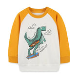 2023 Winter Cartoon Dinosaur Jumper Top Boys Long Sleeve Cotton Sweatshirt Children's Pullovers Fashion Boy Hoodies Kids Clothes