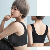 Thin Bra for Woman Ice Silk Large Size Push Up Lingerie Seamless No Steel Ring Underwear Sleep Fitness Sports Breathable Vest