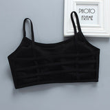 Girls Bra Beautiful Back Summer Cotton Underwear Black and White Children's Development Period Tube Top Underwear 9-18 Years Old