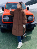 Vielleicht 2023 Korean Jacket Women Winter X-long Parkas Solid Hooded Thicken Warm Female Snow Wear Coat Padded Loose Clothes