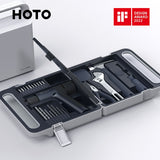 HOTO 12V Electric Drill Toolbox Mixed Repair Tool Set Power Hand Tool Kit For Home Installation Tool Needlenose Plier Hamer