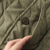 Vintage Amekaji Waistcoat Men Autumn Winter New V-neck Multi-pocket Quilting Vest Military Style Meniscus Cotton Hunting Vest