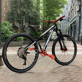 12 Speeds 29 Inch Mountain Bike Air Damping Front Fork Oil Disc-brake 7 Bearing Hubs Aluminum Alloy Frame Double Layer Rim Wheel