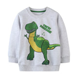 2023 Winter Cartoon Dinosaur Jumper Top Boys Long Sleeve Cotton Sweatshirt Children's Pullovers Fashion Boy Hoodies Kids Clothes