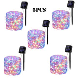 32m/22m/12m/7m Solar Led Lights Outdoor Festoon Led Lamp Solar Garden Outdoor Fairy String Garland Christmas Decor 5/4/3/2/1pack