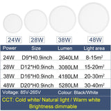 0.9inch Ultra-thin Ceiling lamp Smart APP/Remote Control LED Ceiling lights for Room Dimmable Panel light for Living Room Kichen