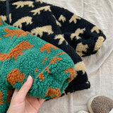 Autumn Winter Boy Children Fleece Thicken Warm Coat Retro Girl Baby Padded Cotton Long Sleeve Tops Kid Plus Velvet Casual Jacket