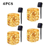32m/22m/12m/7m Solar Led Lights Outdoor Festoon Led Lamp Solar Garden Outdoor Fairy String Garland Christmas Decor 5/4/3/2/1pack