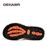DEKABR Sandals For Men Outdoor Fashion 2023 Summer Men Shoes Genuine Leather Non-slip Beach Slip-On Daily Footwear Men Sandals