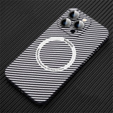 Carbon Fiber for iphone 12 13 14 pro Max Case Magsafe Magnetic Wireless Charging Case For iPhone 13 12 Pro Max 14Plus Hard Cover