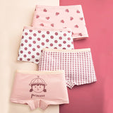Girls 4 Pcs/lot Underwear Teenagers Panties Boxers Cartoon Printed Shorts for Kids Children's Clothing Baby Cotton Briefs