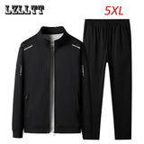 Spring Autumn Men Casual Sports Joggers Suits Tracksuit Sets Men Fitness Suits Sportswear Sweatpants Jacket+Pants Sets Male 5XL