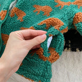 Autumn Winter Boy Children Fleece Thicken Warm Coat Retro Girl Baby Padded Cotton Long Sleeve Tops Kid Plus Velvet Casual Jacket