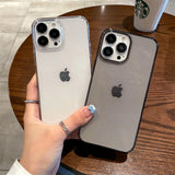 Luxury Transparent Hard Plastic PC Case For iPhone 14 13 12 Mini 11 Pro Max X XR XS 7 8 Plus SE 3 Shockpoof Crystal Clear Cover