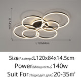 New Modern LED Chandelier Lighting For Living Study Bedroom Lamps Indoor Lighting Round Rings Foyer Lustre Chandeliers Luminaire