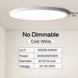 0.9inch Ultra-thin Ceiling lamp Smart APP/Remote Control LED Ceiling lights for Room Dimmable Panel light for Living Room Kichen