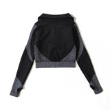 2/3Pcs Women Yoga Suit Seamless Knitted Yoga Pants Leggings Clothing Zipper Long Sleeve Crop Top Fitness Wear Sportswear Gym Set
