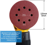 10PCS 5 Inch 8 Hole Sanding Discs Hook and Loop Adhesive Sandpaper 125MM for Random Orbital Sander 60-2000 Grits Abrasive Sheets