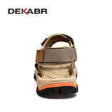 DEKABR Sandals For Men Outdoor Fashion 2023 Summer Men Shoes Genuine Leather Non-slip Beach Slip-On Daily Footwear Men Sandals
