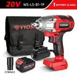 VVOSAI MT-Series 600N.m 20V Brushless Electric Wrench Socket Li-ion Battery Cordless Impact Wrench For Car Tires Power Tools