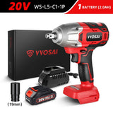 VVOSAI MT-Series 600N.m 20V Brushless Electric Wrench Socket Li-ion Battery Cordless Impact Wrench For Car Tires Power Tools