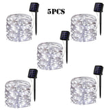 32m/22m/12m/7m Solar Led Lights Outdoor Festoon Led Lamp Solar Garden Outdoor Fairy String Garland Christmas Decor 5/4/3/2/1pack