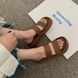 Brown anti-slip slippers Women wear 2023 new style home thick sole sandals in summer platform sandals women sandals