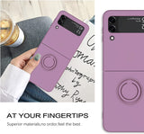Luxury Ring Stand Magnetic Phone Case For Samsung Galaxy Z Flip 4 Flip 3 Bracket Skin Feel Silicone Cover For Samsung Z Flip4 3