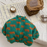 Autumn Winter Boy Children Fleece Thicken Warm Coat Retro Girl Baby Padded Cotton Long Sleeve Tops Kid Plus Velvet Casual Jacket