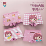 Girls 4 Pcs/lot Underwear Teenagers Panties Boxers Cartoon Printed Shorts for Kids Children's Clothing Baby Cotton Briefs