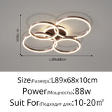 New Modern LED Chandelier Lighting For Living Study Bedroom Lamps Indoor Lighting Round Rings Foyer Lustre Chandeliers Luminaire