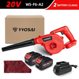 VVOSAI 20V Garden Cordless Blower Vacuum Clean Air Blower for Dust Blowing Dust Computer Collector Hand Operat Power Tool
