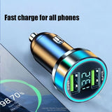 2 Port Super Fast USB Car Charger for iPhone 14 Pro Max 13 12 11 Oneplus Huawei OPPO Samsung Xiaomi 240W Quick Charging Adapter
