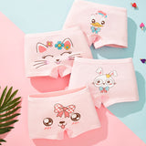 Girls 4 Pcs/lot Underwear Teenagers Panties Boxers Cartoon Printed Shorts for Kids Children's Clothing Baby Cotton Briefs